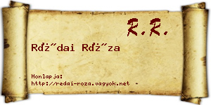 Rédai Róza névjegykártya